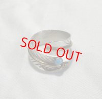 INDIAN JEWELRY  NAVAJO族  FEATHER RING SILVER ×GOLD TURQUOISE/ナバホ族  フェザー リング シルバー ゴールド ターコイズ インディアンジュエリー 