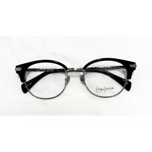 画像1:  yohji yamamoto (ヨウジヤマモト) 19-0022-2 ブロー メガネ BLACK/ サーモント ブラック 眼鏡