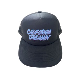 画像1:  Drawing (ドローイング) ORIGINAL California Dreamin' MESH CAP BLACK× BLUE/ オリジナル カリフォルニアドリーミング 夢のカリフォルニア メッシュキャップ ブラック