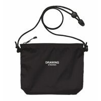 Drawing (ドローイング) ORIGINAL LOGO NYLON SACOCHE BAG BLACK / オリジナル ロゴ ナイロン サコッシュ バッグ ブラック