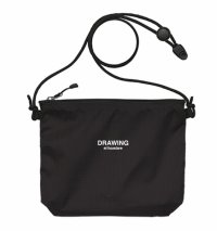 Drawing (ドローイング) ORIGINAL LOGO NYLON SACOCHE BAG BLACK / オリジナル ロゴ ナイロン サコッシュ バッグ ブラック