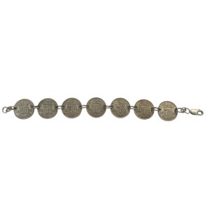 画像2: イギリス買付 1940年代 VINTAGE COIN bracelet ブレスレット SILVER/ ヴィンテージ コイン ブレスレット