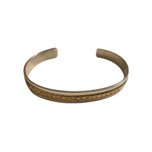 画像2: INDIAN JEWELRY  NAVAJO族 KING PINO作 SILVER×14K GF スタンプワーク BANGLE /ナバホ族 キングピノ作 シルバー ゴールド バングル インディアンジュエリー 