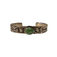 INDIAN JEWELRY  NAVAJO族 HENRY MARIANO作 SILVER× SONORAN GOLD TURQUOISE スタンプワーク BANGLE /ナバホ族 ヘンリーマリアーノ作 シルバー ソノラン ゴールド ターコイズ バングル インディアンジュエリー 