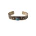 画像2: INDIAN JEWELRY  NAVAJO族 HENRY MARIANO作 SILVER×GOLDENHILL TURQUOISE スタンプワーク BANGLE /ナバホ族 ヘンリーマリアーノ作 シルバー ゴールデンヒル ターコイズ バングル インディアンジュエリー  (2)