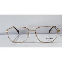 Maruman TITANOS マルマン チタノス T1421 PURE TITANIUM ティアドロップ メガネ GOLD SIZE54/ 眼鏡 ゴールド 日本製 ピュア チタン 