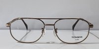 Maruman TITANOS マルマン チタノス T1421 PURE TITANIUM ティアドロップ メガネ COPPER SIZE56 / 眼鏡 銅色 日本製 ピュア チタン 