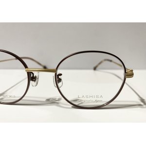 画像2: LASHISA (ラシサ) LS-019 col3 メタル ボストン メガネ BROWN×ANTIEQUE GOLD /ブラウン アンティークゴールド