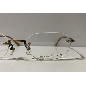 画像2:   VINTAGE 90's renoma  (レノマ) 25-1053 col.1 メタル ツーポイント メガネ ANTIQUE GOLD×BROWN×CLEAR LENS/90年代 ヴィンテージ デッドストック アンティークゴールド ブラウン クリアレンズ