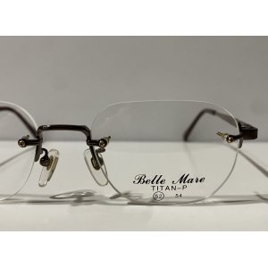 画像2:   VINTAGE Belle Mare  (ベルマーレ) 966 col.2 メタル ツーポイント メガネ BRONZE×CLEAR LENS/ヴィンテージ デッドストック ブロンズ クリアレンズ