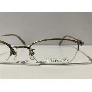 画像2:   VINTAGE 90's renoma  (レノマ) 25-1049 col.1 メタル サーモント メガネ ANTIQUE GOLD×BROWN×CLEAR LENS/90年代 ヴィンテージ デッドストック アンティークゴールド ブラウン クリアレンズ