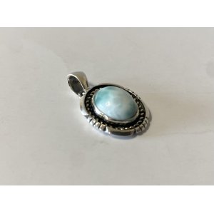 画像2: INDIAN JEWELRY  NAVAJO族 ANNIE MCCRAY作  LARIMAR シルバー ネックレストップ/ナバホ族  ラリマー ストーン インディアンジュエリー　