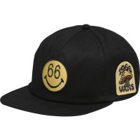 USA買付 VANS 66 Unstructured - Mens Snapback Hat BLACK×YELLOW/ヴァンズ バンズ スマイル ロゴ刺繍 キャップ ブラック×イエロー