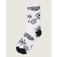 USA買付 VANS Flash Art Crew White /ヴァンズ バンズ 総柄 ソックス 靴下 ホワイト