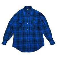 70年代 VINTAGE 古着 Kmart  チェック柄 ウールブレンド シャツ GREEN×BLUE×BROWN/ヴィンテージ 