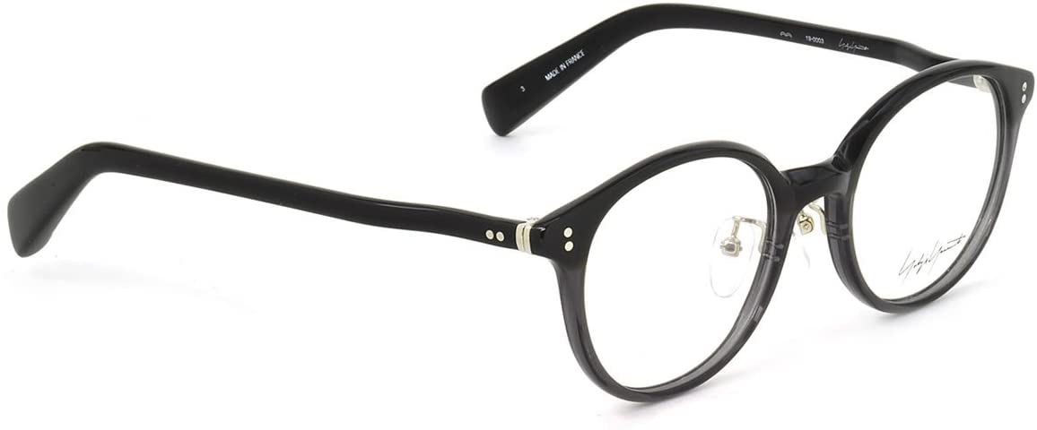 yohji yamamoto (ヨウジヤマモト) 19-0003 ボストン メガネ BLACK×GREY/ ブラック グレイ 眼鏡 - Drawing
