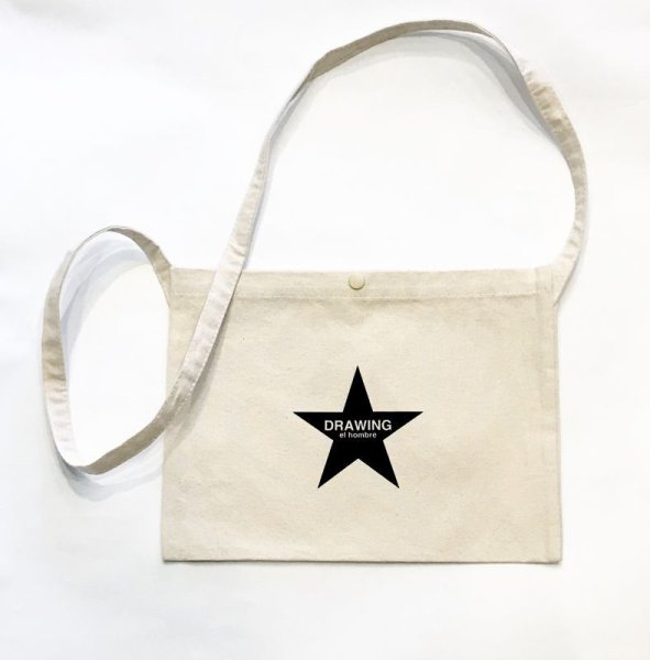 画像1: Drawing (ドローイング) ORIGINAL STAR CANVAS SACOCHE BAG NATURAL/ オリジナル スター キャンバス サコッシュ バッグ ナチュラル (1)