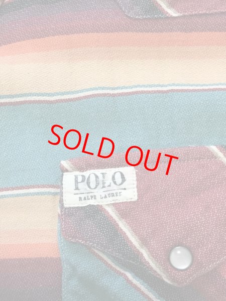 画像7: USED POLO RALPH LAUREN  ネイティブ ボーダー ウエスタンシャツ/ポロラルフローレン 古着 マルチボーダー (7)