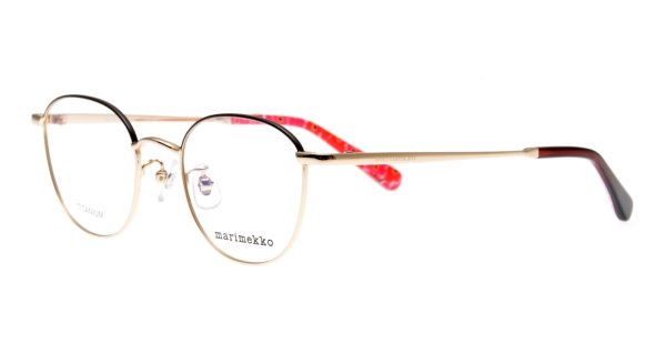 画像1: marimekko (マリメッコ) 32-0030-03 メタルラウンドメガネ BROWN×RED/ ブラウン レッド 眼鏡 (1)