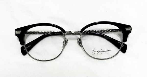 画像1:  yohji yamamoto (ヨウジヤマモト) 19-0022-2 ブロー メガネ BLACK/ サーモント ブラック 眼鏡 (1)
