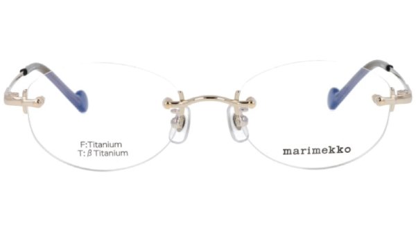 画像1: marimekko (マリメッコ) 32-0060-03 Henna メタル オーバル メガネ LIGHT GOLD×CLEAR BROWN/ ライトゴールド×クリアブラウン  眼鏡 (1)
