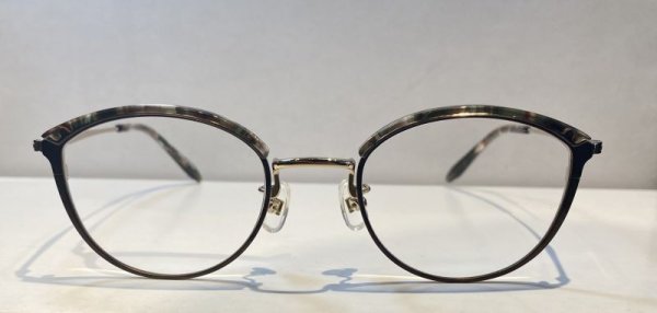 画像1:  selecta (セレクタ) 87-5027-1 サーモント ブロー メガネ GRAY-BROWN MARBLE ×GOLD/ グレー ブラウン マーブル ×ゴールド 眼鏡 (1)