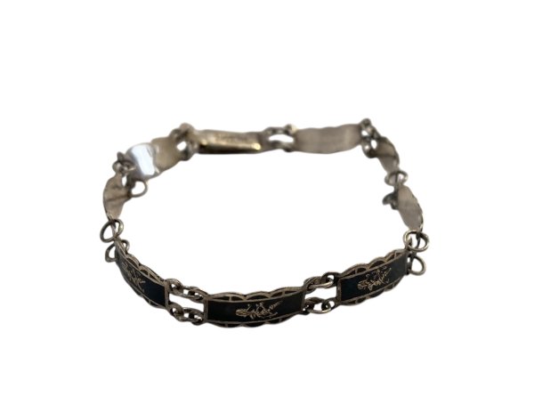 画像1: イギリス買付 1950〜1960年代 VINTAGE Siam bracelet ブレスレット SILVER/ ヴィンテージ サイアム スターリング シルバー  ブレスレット (1)