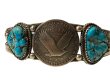 画像4: INDIAN JEWELRY  Taos Pueblo族 lawrence archuleta作 SILVER×KINGMANTURQUOISE COIN BANGLE /タオスプエブロ族 シルバー コイン キングマンターコイズ バングル インディアンジュエリー  (4)