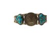 画像2: INDIAN JEWELRY  Taos Pueblo族 lawrence archuleta作 SILVER×KINGMANTURQUOISE COIN BANGLE /タオスプエブロ族 シルバー コイン キングマンターコイズ バングル インディアンジュエリー  (2)