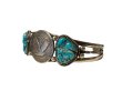 画像6: INDIAN JEWELRY  Taos Pueblo族 lawrence archuleta作 SILVER×KINGMANTURQUOISE COIN BANGLE /タオスプエブロ族 シルバー コイン キングマンターコイズ バングル インディアンジュエリー  (6)