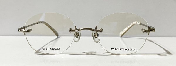 画像1: marimekko (マリメッコ) 32-0039-03 Ida チタン メタル ツーポイント メガネ SILVER× BEIGE/シルバー×ベージュ  眼鏡 (1)