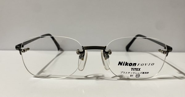 画像1:   VINTAGE Nikon FOVIO TITEX  (ニコン) FV9711T チタン メタル ツーポイント メガネ GUNMETAL×CLEAR LENS/ヴィンテージ デッドストック ガンメタル クリアレンズ (1)