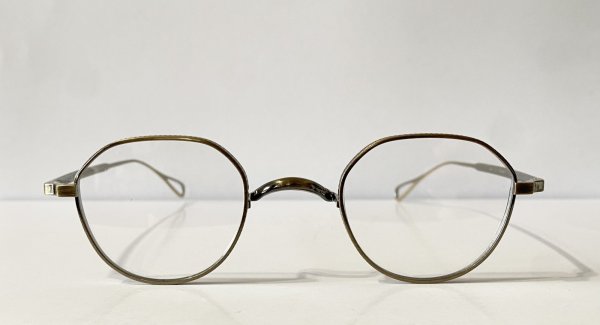 画像1:  selecta (セレクタ) 87-9009-1 SADDLER2  メタル クラウンパント 一山式メガネ ANTIQUE GOLD / アンティーク ゴールド 眼鏡 (1)