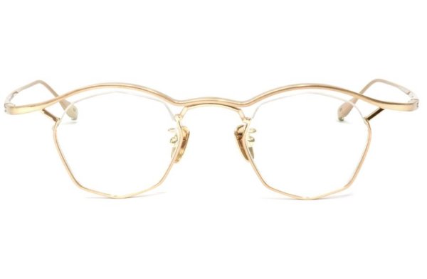 画像1: TITANOS × FACTORY900 (チタノス×ファクトリー900) MF002 01 41 PURE TITANIUM オクタゴン メガネ GOLD / 眼鏡 ゴールド 日本製 ピュア チタン  (1)
