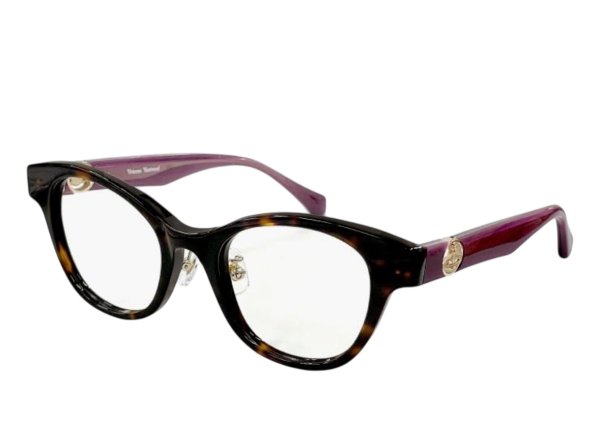 画像1: VIVIENNE WESTWOOD (ヴィヴィアン ウエストウッド) 40-0014 c02 ボスリントン メガネ BROWN TORTOISE×PURPLE/ 眼鏡 ブラウン ベッコウ柄 パープル (1)