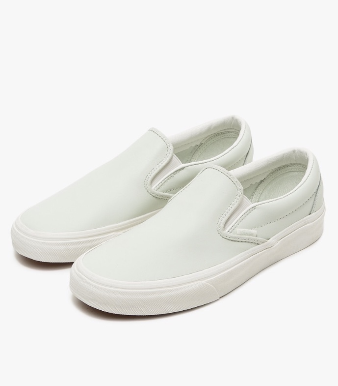 日本未入荷 VANS Classic Slip-On LEATHER / ZEPHYR BLUE ヴァンズ ...