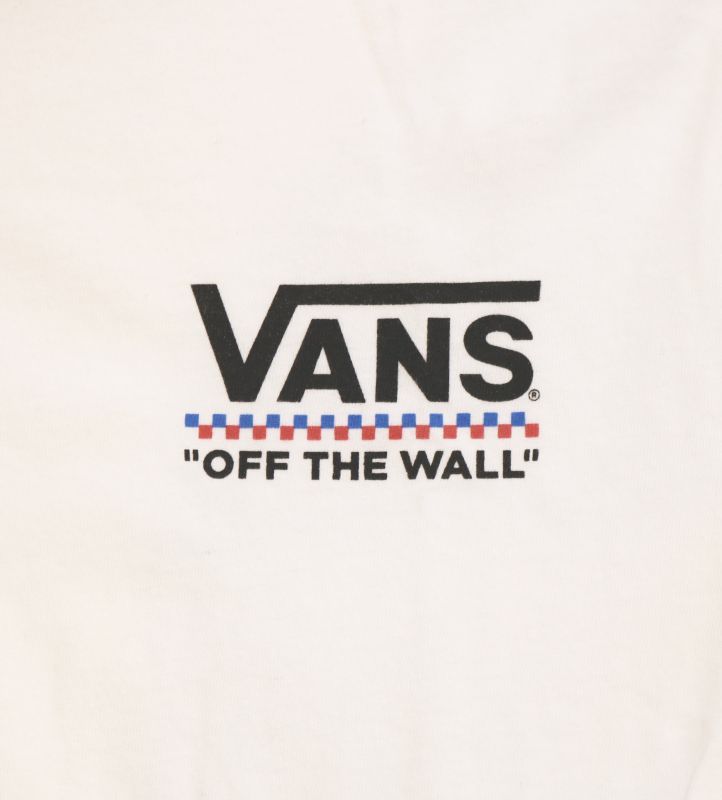 VANS 袖プリント LOGO LONG SLEEVE TEE WHITE/ バンズ ロゴ ロング