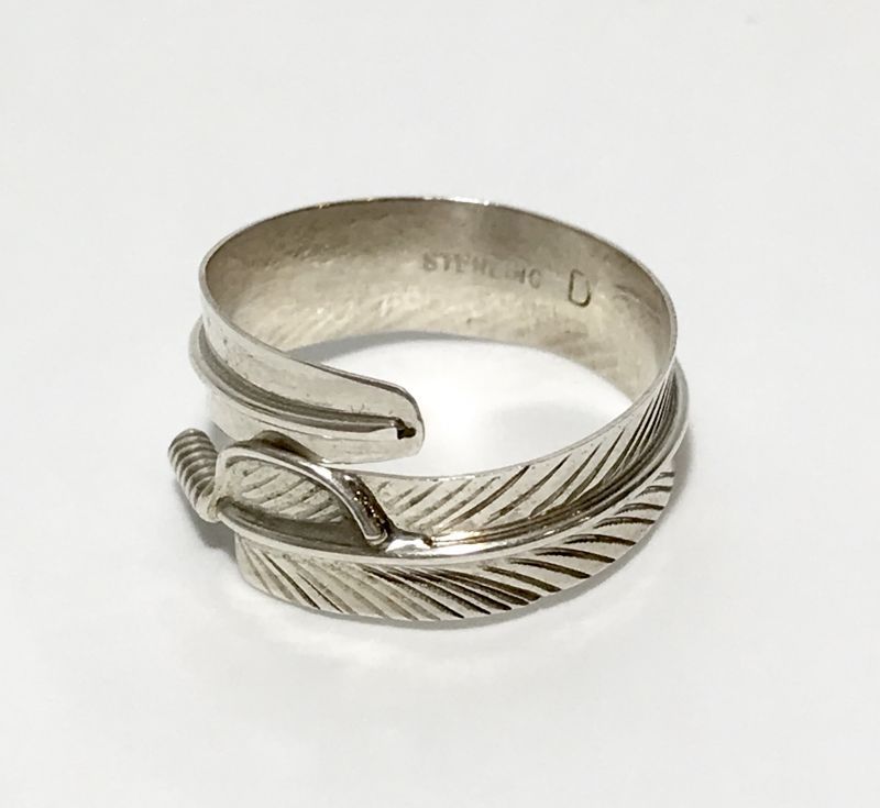 INDIAN JEWELRY NAVAJO族 FEATHER RING SILVER/ナバホ族 フェザー リング 刻印D インディアンジュエリー