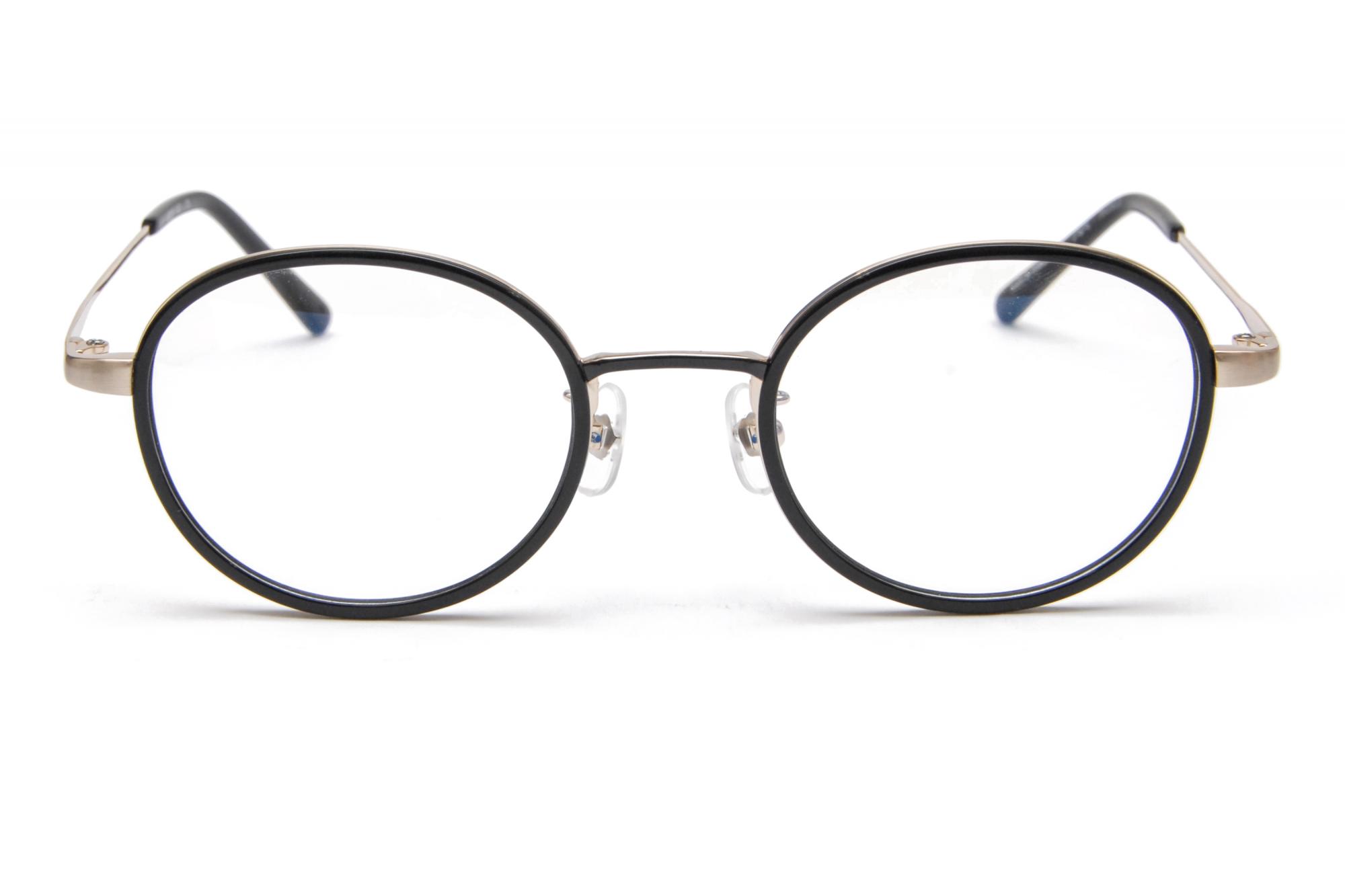 VIKTOR&ROLF (ヴィクター＆ロルフ) 70-0161-3 セル巻き ラウンド メガネ BLACK×SILVER/ コンビ ブラック シルバー  眼鏡