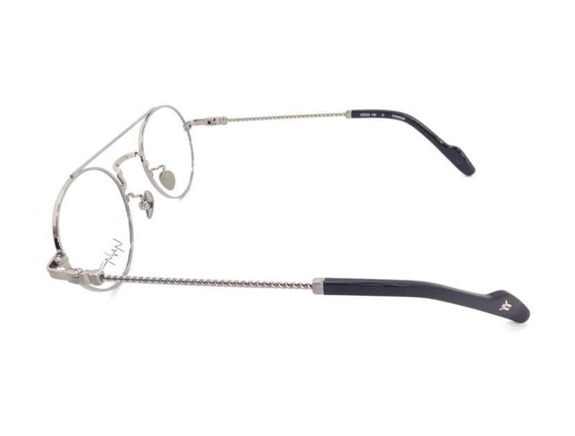 yohji yamamoto (ヨウジヤマモト) 19-0027-5 ツーブリッジ メタル メガネ BLACK×GUN/ ブラック ガンメタル  ティアドロップ 眼鏡