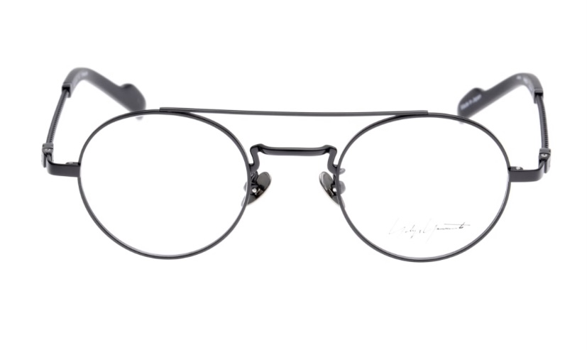 yohji yamamoto (ヨウジヤマモト) 19-0027-1 ツーブリッジ メタル メガネ MATT BLACK/ マットブラック  ティアドロップ 眼鏡